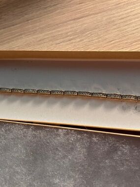 10K Solid Yellow Gold Round Cut Natural Diamond Tennis Bracelet 7"